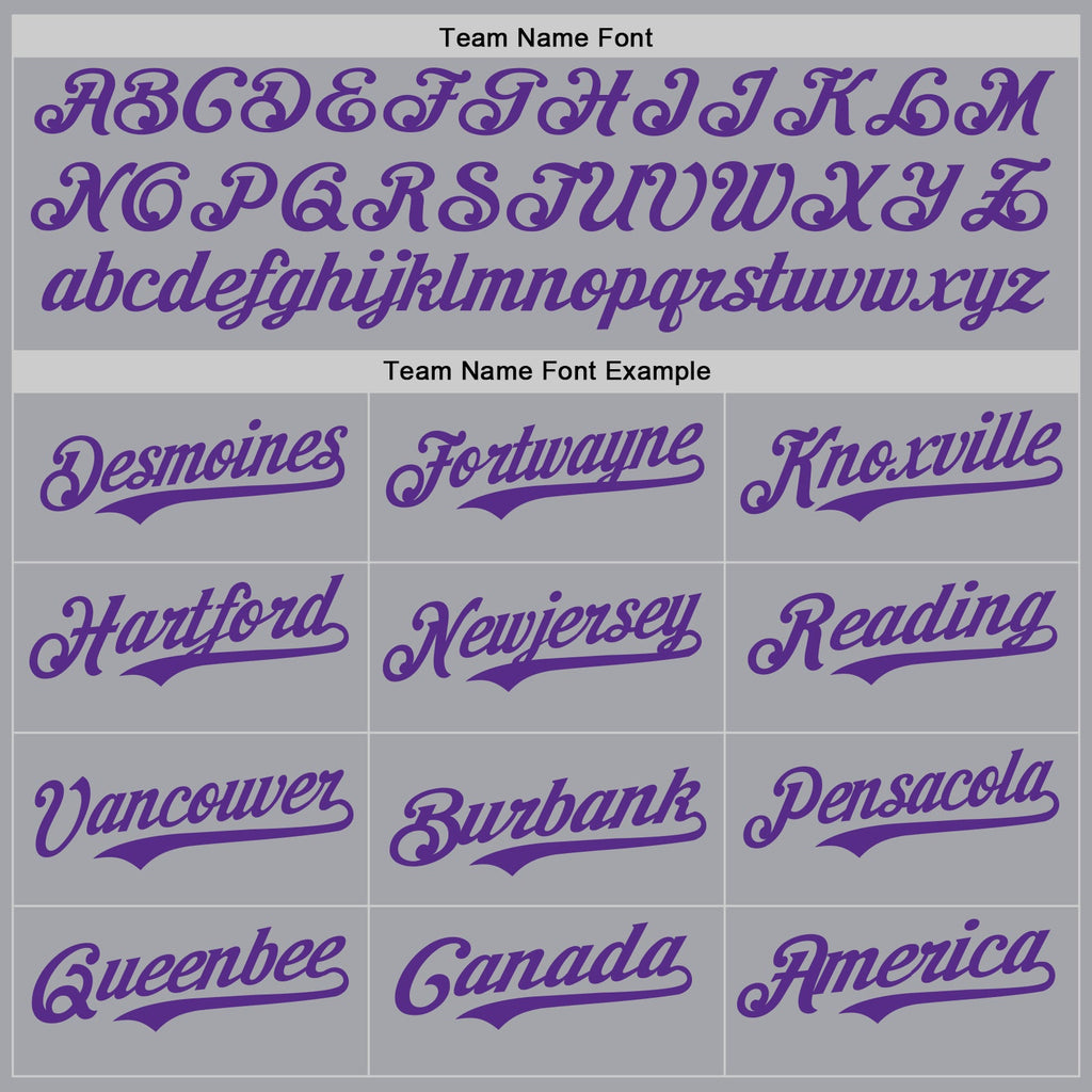 Custom Gray Purple Authentic Baseball Jersey