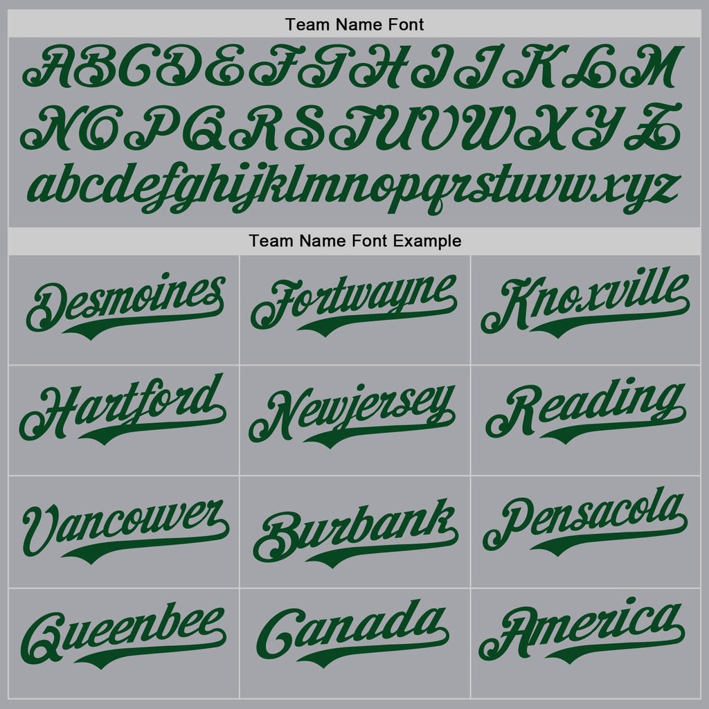 Custom Gray Green Authentic Baseball Jersey