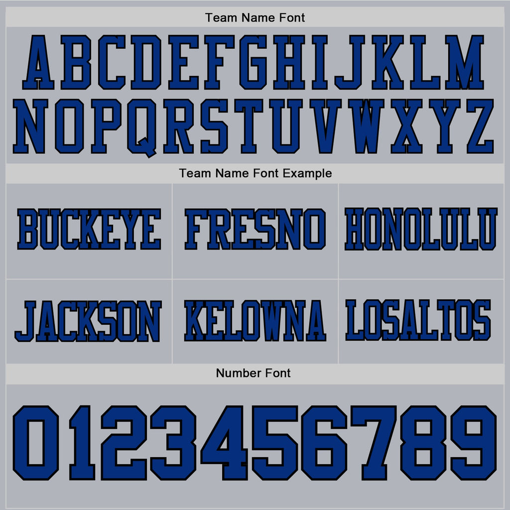 Custom Gray Royal-Black Authentic Football Jersey