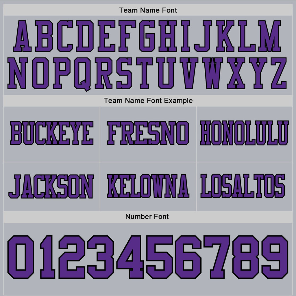 Custom Gray Purple-Black Authentic Football Jersey