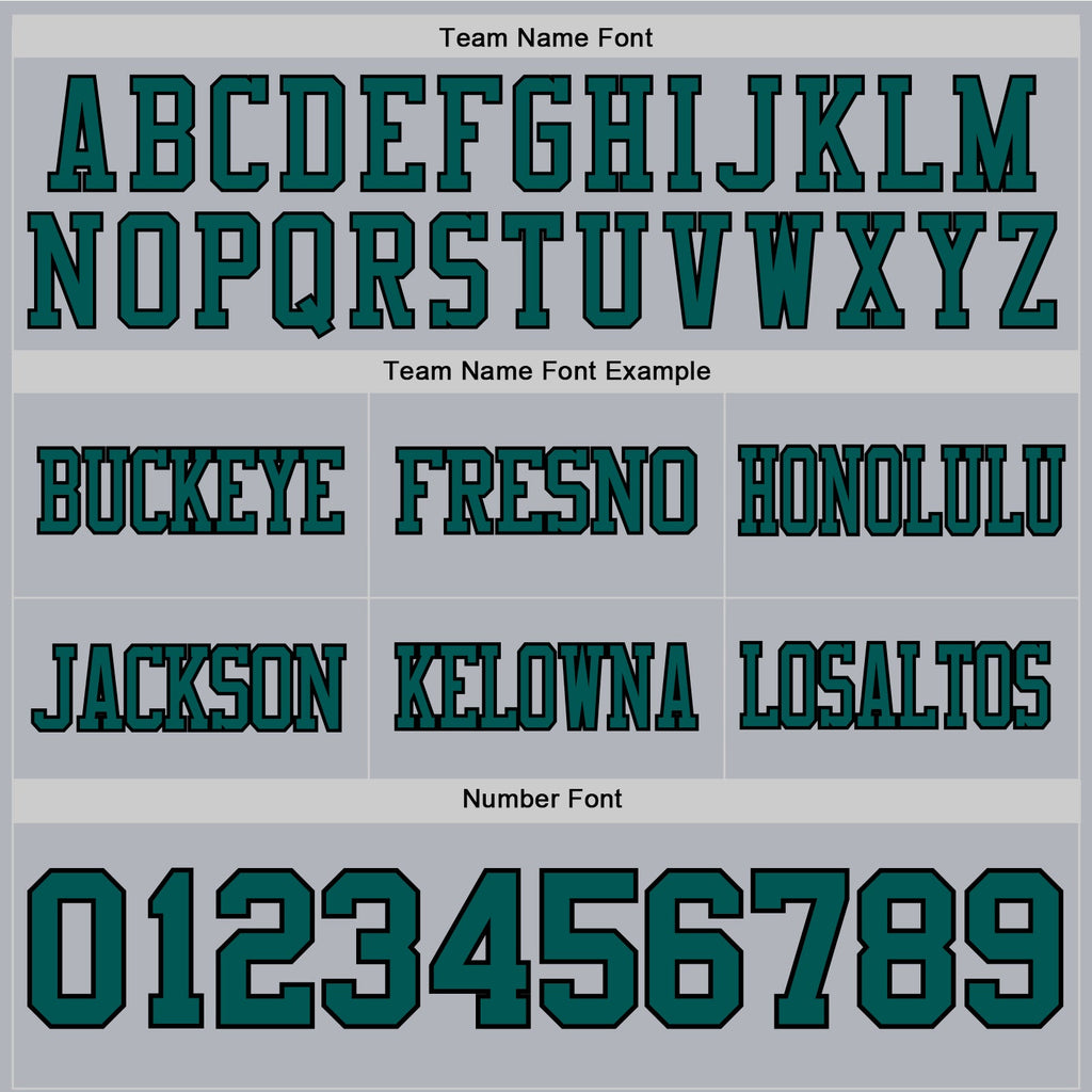 Custom Gray Midnight Green-Black Authentic Football Jersey