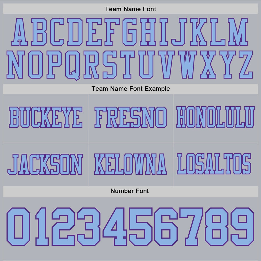 Custom Gray Light Blue-Purple Authentic Football Jersey