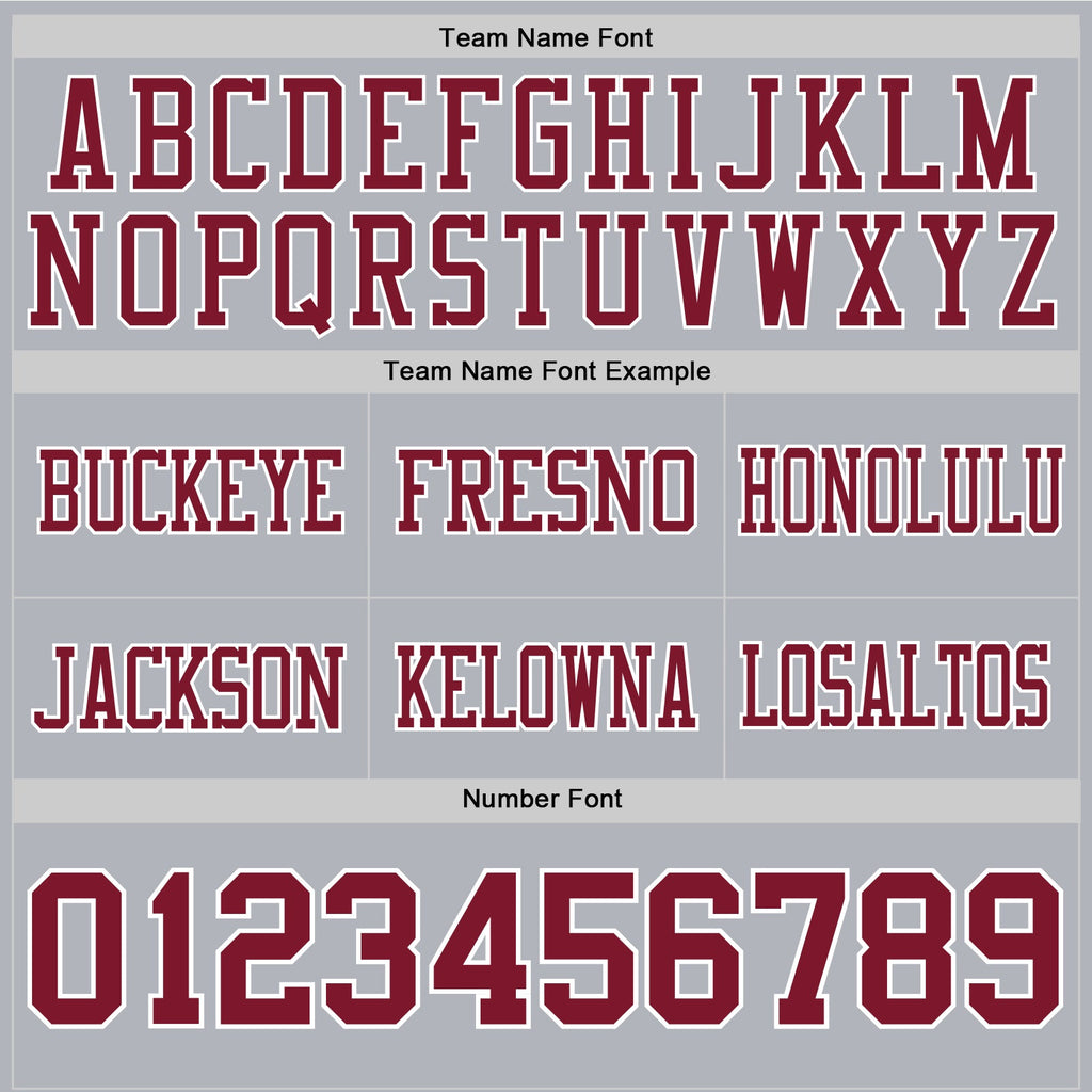 Custom Gray Crimson-White Authentic Football Jersey