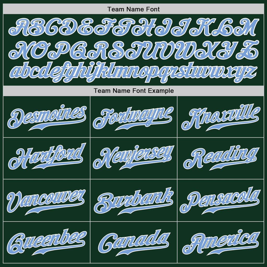 Custom Green Light Blue-White Authentic Baseball Jersey
