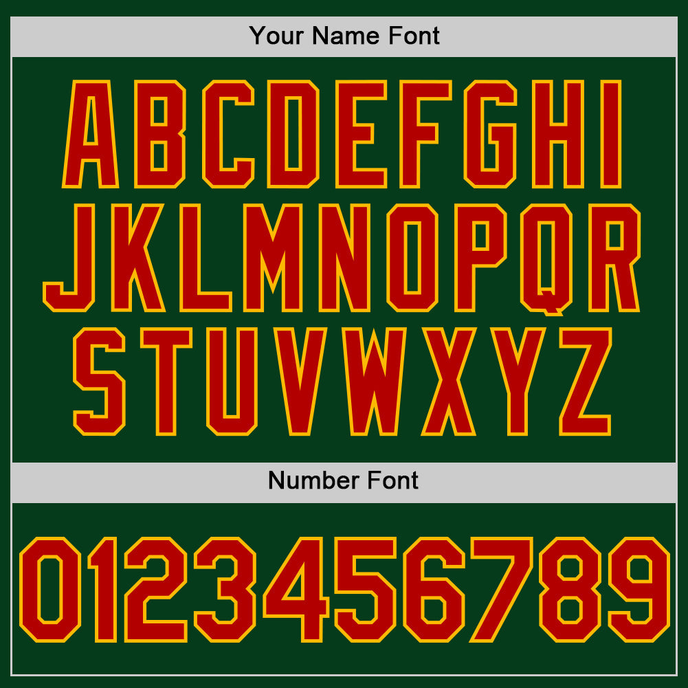 Custom Green Red-Gold Mesh Authentic Throwback Baseball Jersey