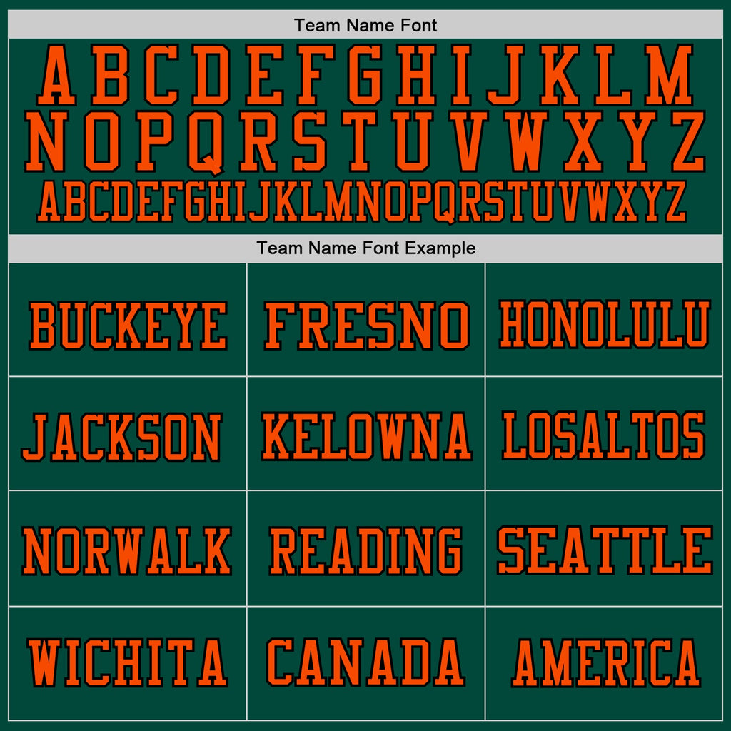 Custom Green Orange-Black Mesh Authentic Throwback Football Jersey