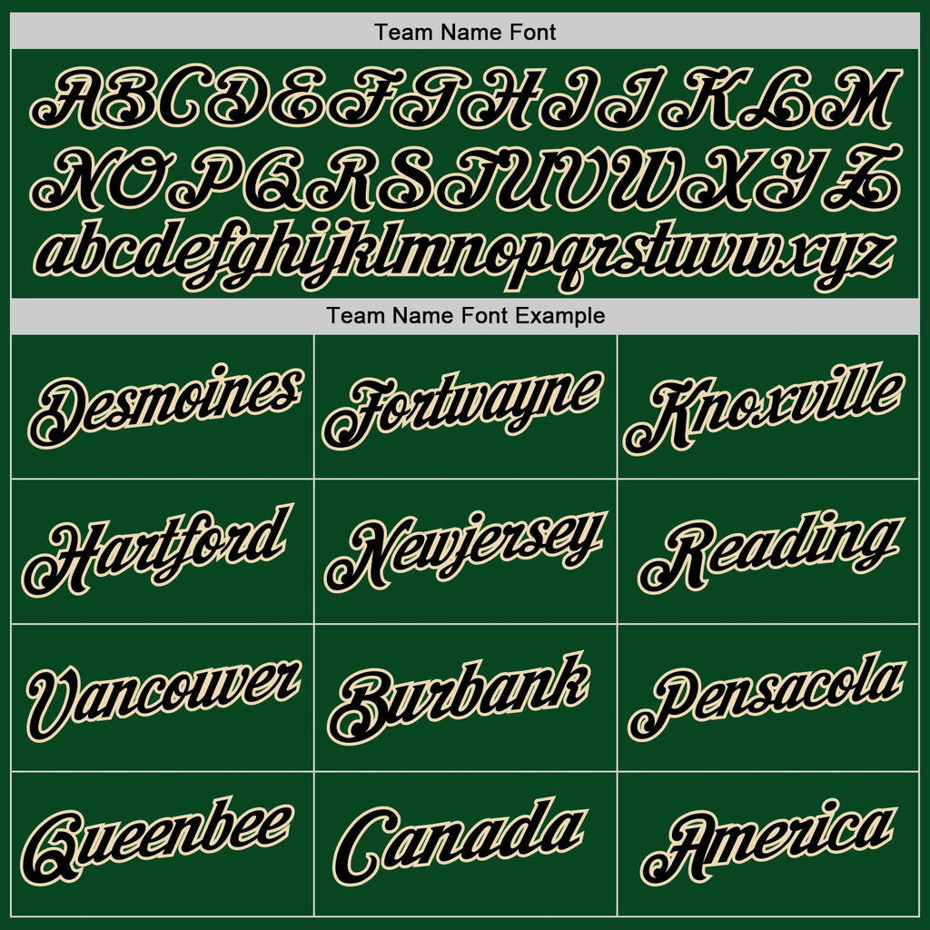 Custom Green Black-Cream Authentic Throwback Basketball Jersey