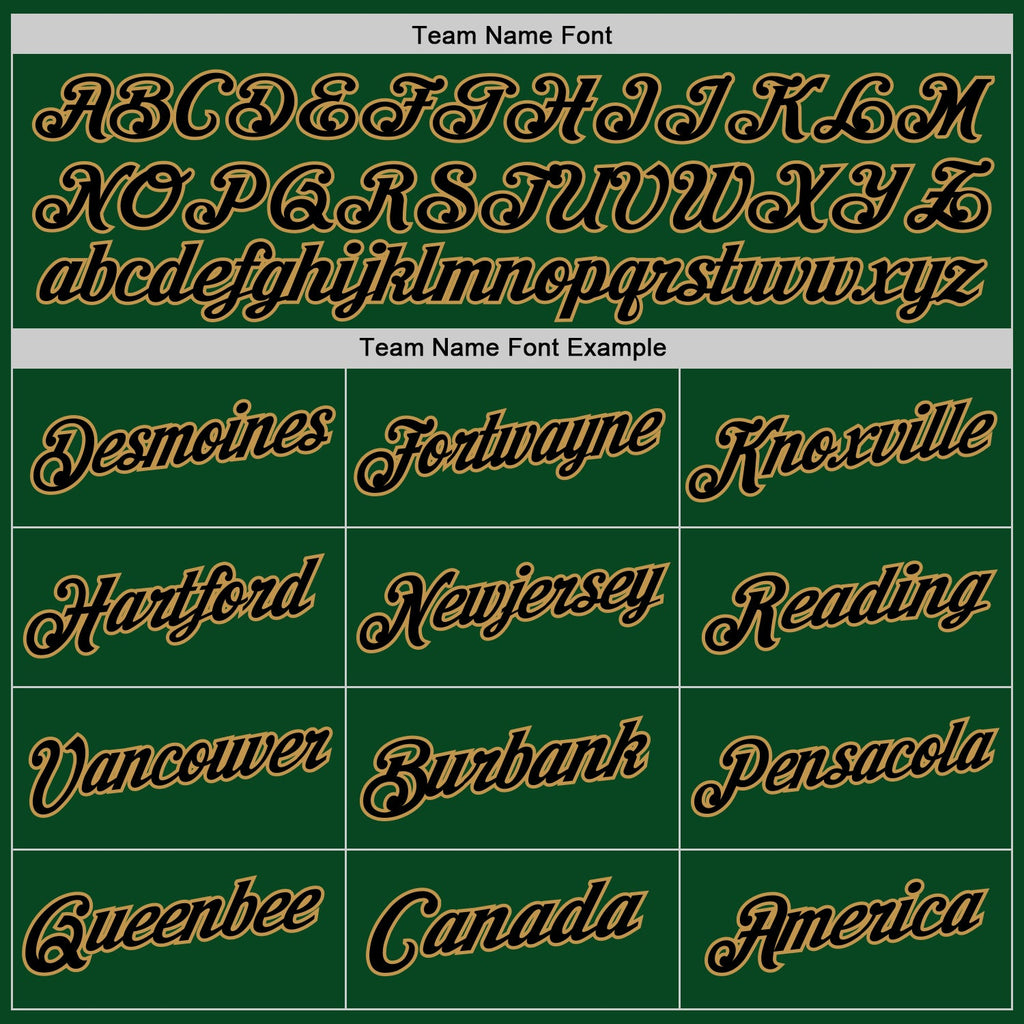 Custom Green Black-Old Gold Authentic Throwback Basketball Jersey