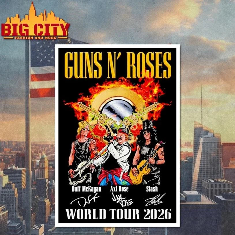 Guns N Rose World Tour 2026 Signature Shirt Unisex
