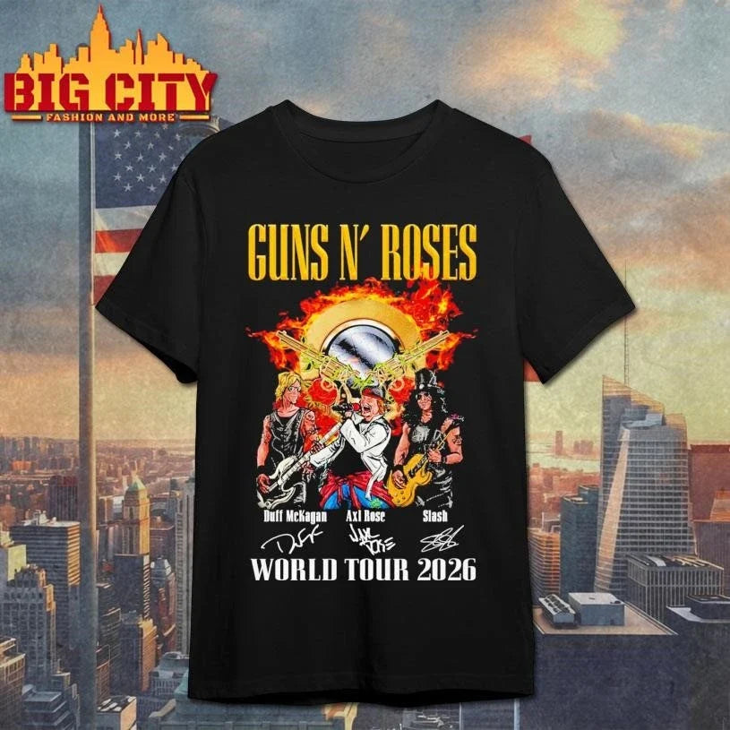 Guns N Rose World Tour 2026 Signature Shirt Unisex