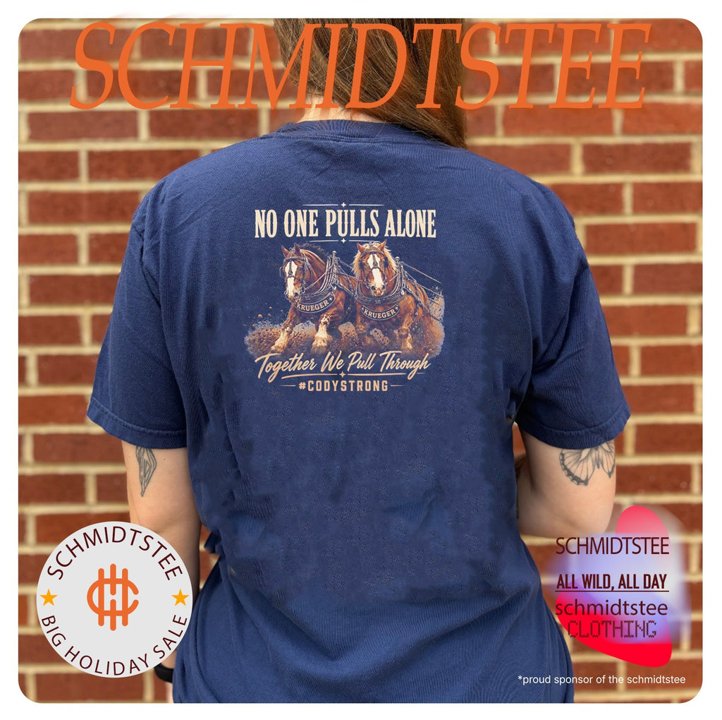 Horses no one pulls alone together we pull through vintage shirt