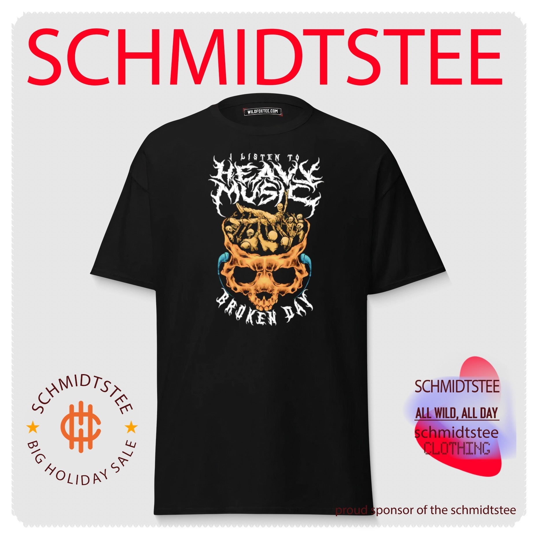 I Listen to Heavy Music Broken Day Skeleton Crowd Surfing shirt