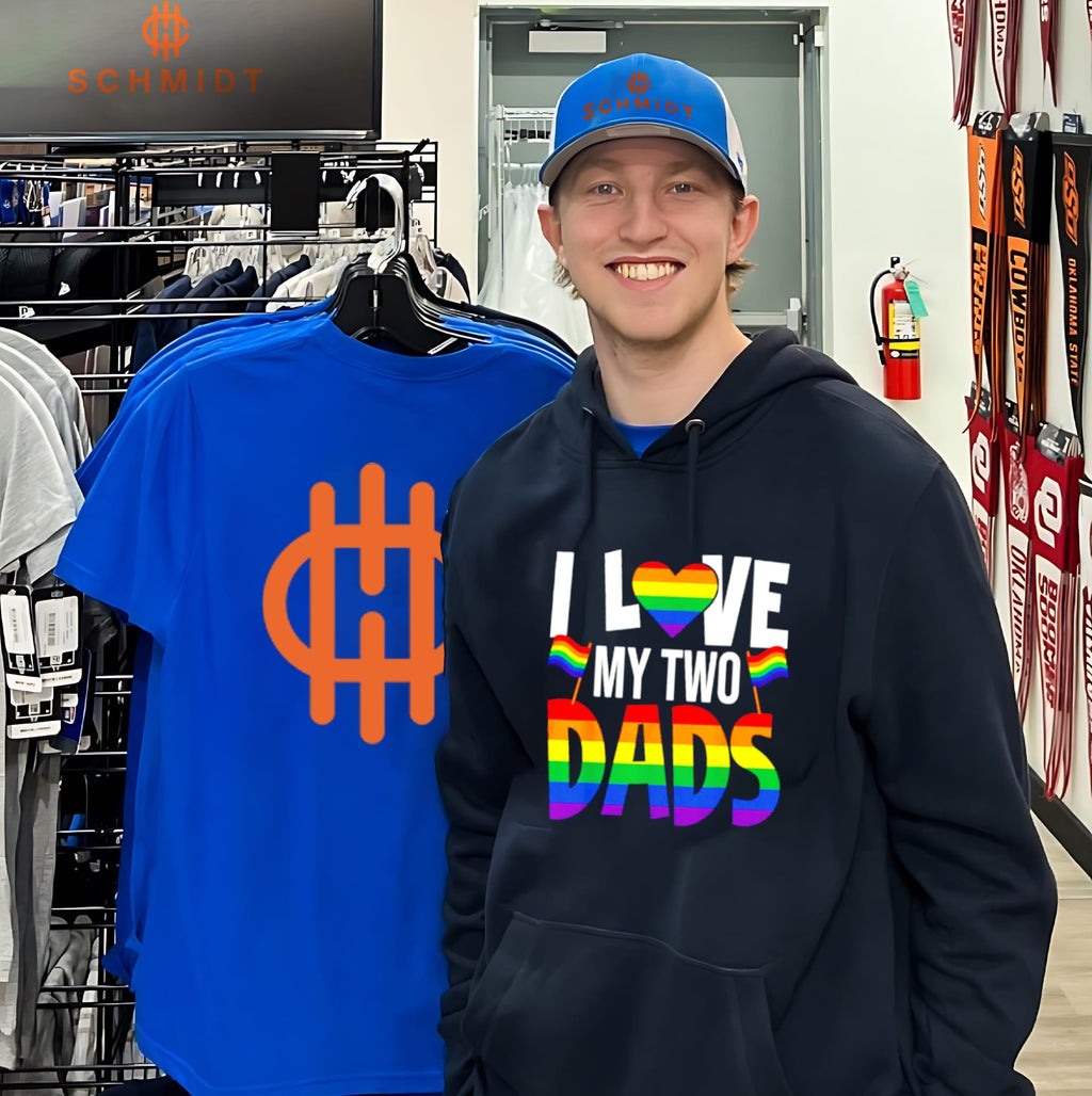 I Love My Two Dads Pride Rainbow Heart LGBTQ shirt