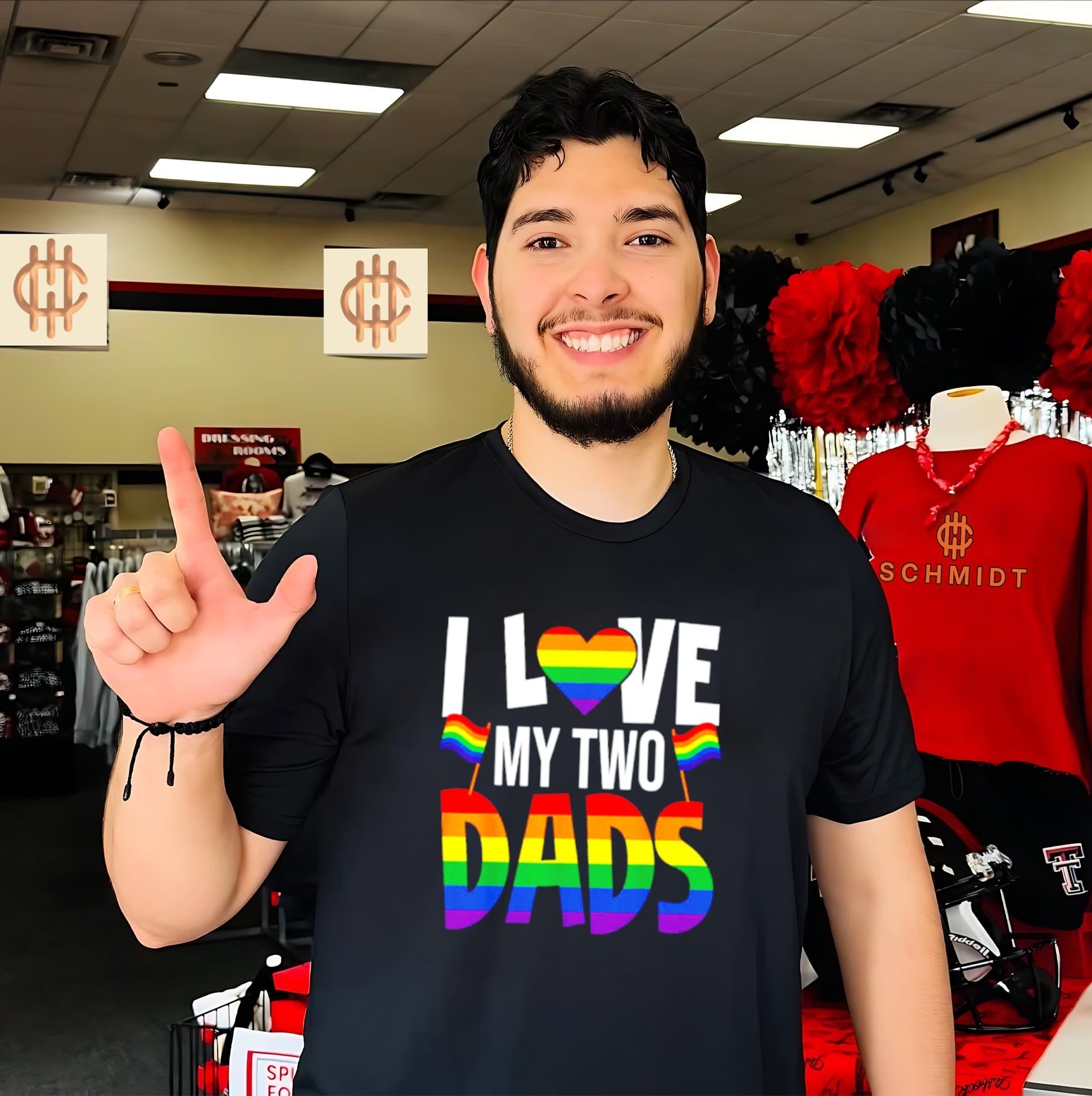 I Love My Two Dads Pride Rainbow Heart LGBTQ shirt