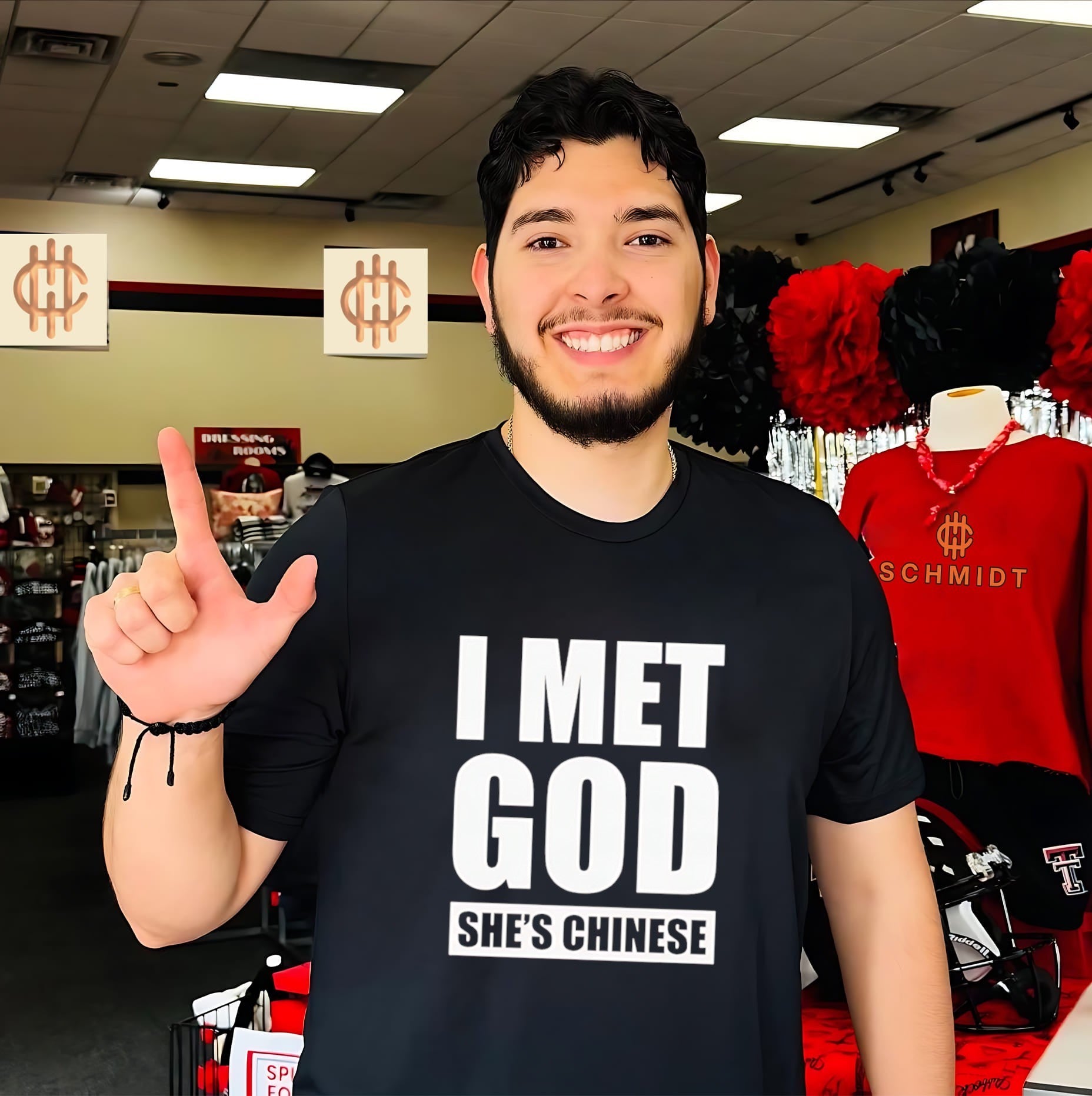I Met God She’s Chinese funny quote slogan shirt