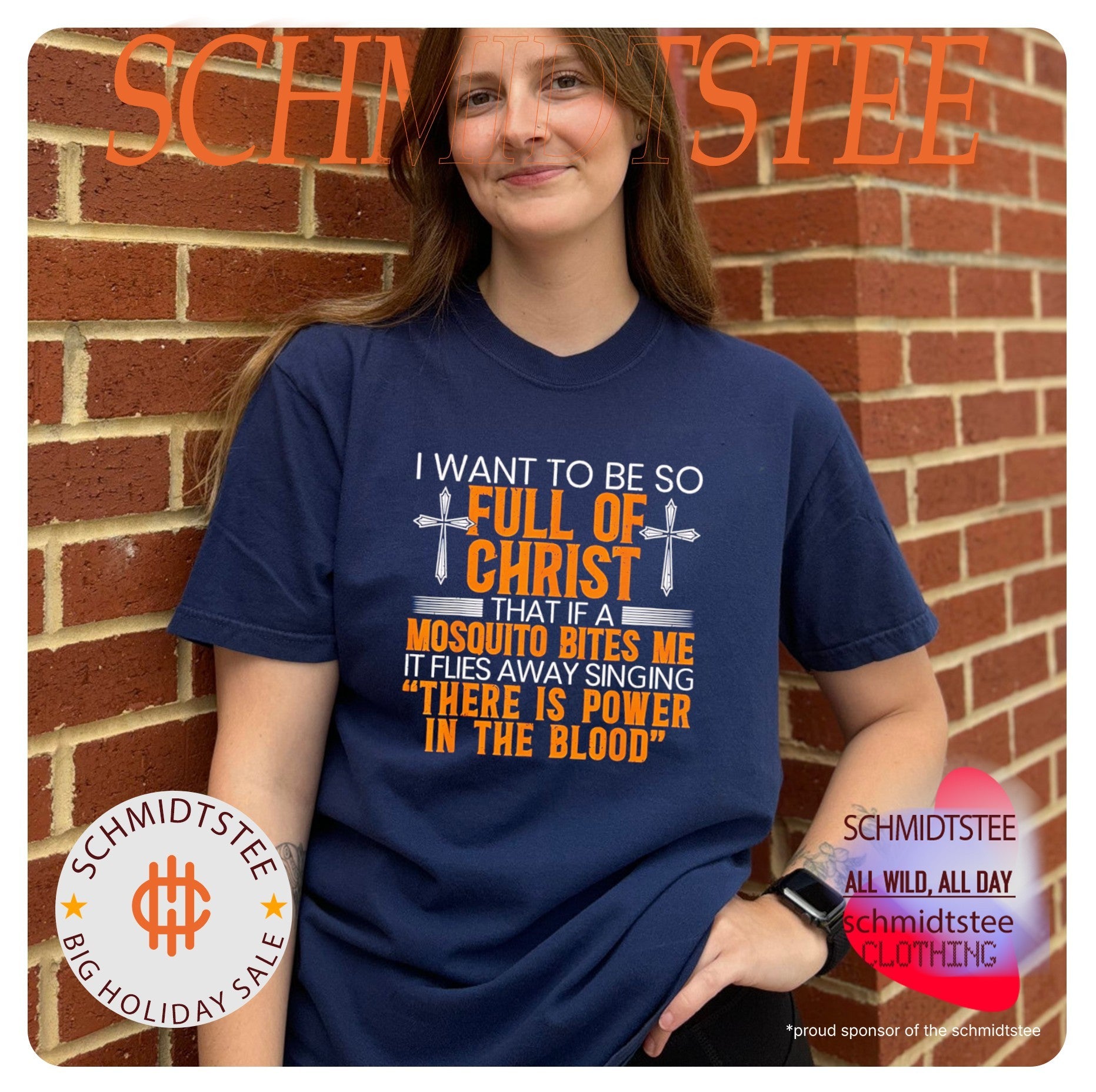 I want to be so full of Christ that if a mosquito bites me it flies away singing there is power in the blood shirt