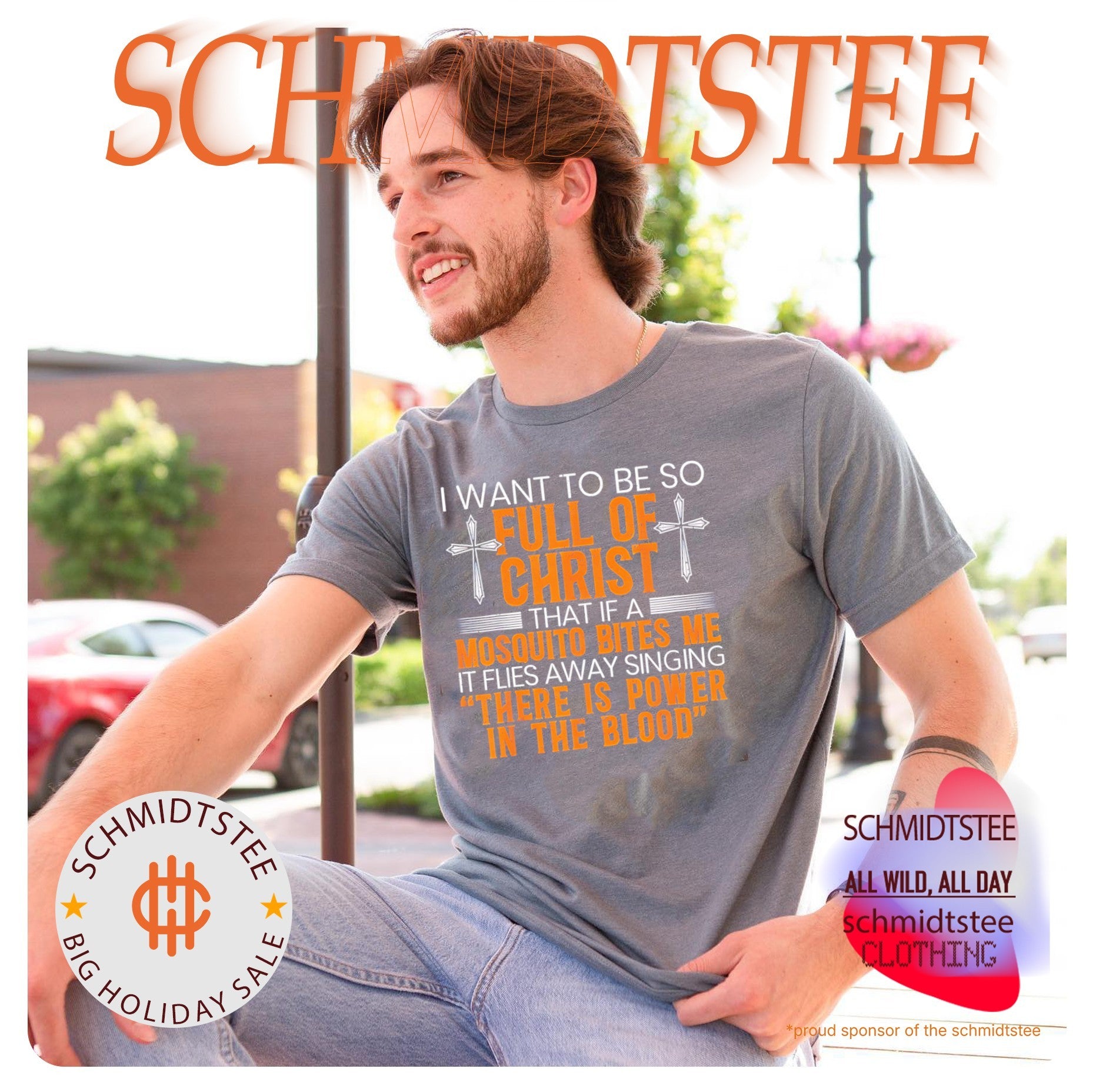 I want to be so full of Christ that if a mosquito bites me it flies away singing there is power in the blood shirt