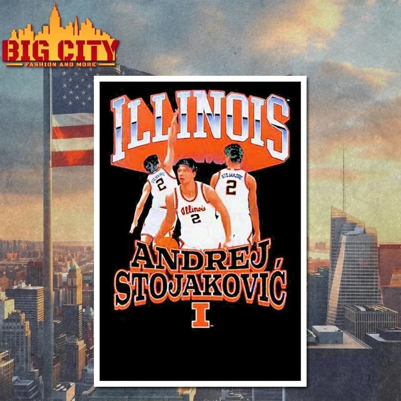 Illinois Basketball Andrej Stojakovic graphic Shirt Unisex