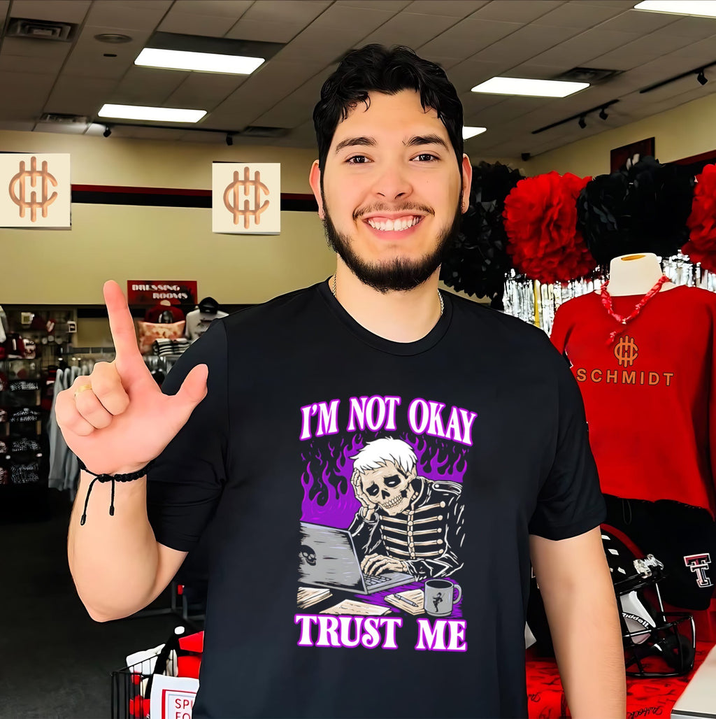 I’m Not Okay Trust Me Skeleton Laptop My Chemical Romance shirt