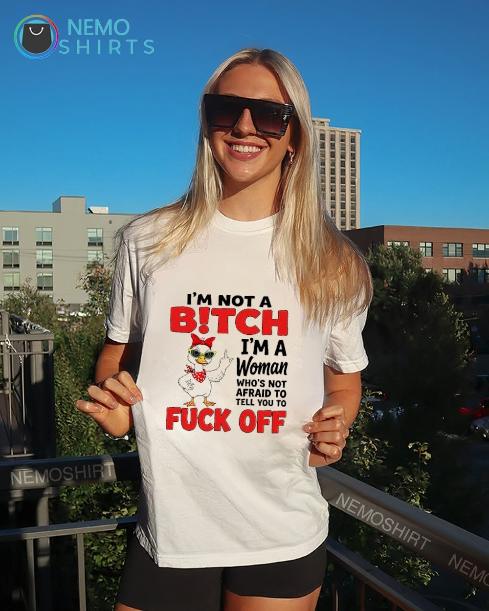 I’m not a bitch I’m a woman who’s not afraid to tell you to fuck off duck shirt