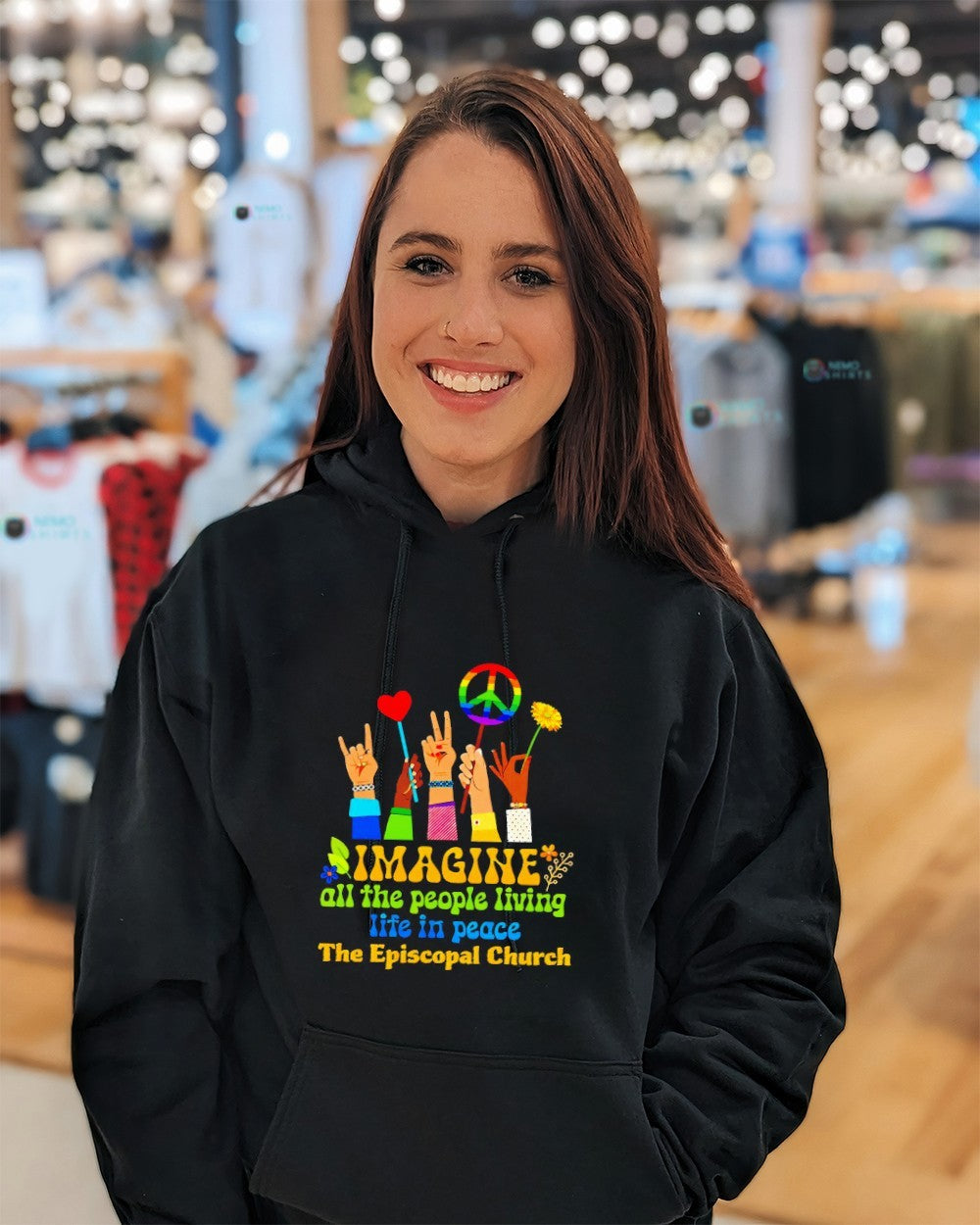 Imagine all the people living life in peace LGBT shirt