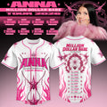 ANNA Million Dollar Babe Tour White Pink Flame Baseball Jersey