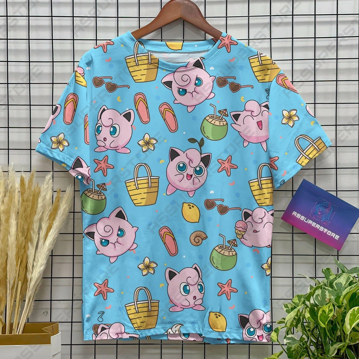 Jigglypuff Cute Funny Tshirt Jigglypuff Pink Design Tshirt Summer Anime Shirt Ha Unisex