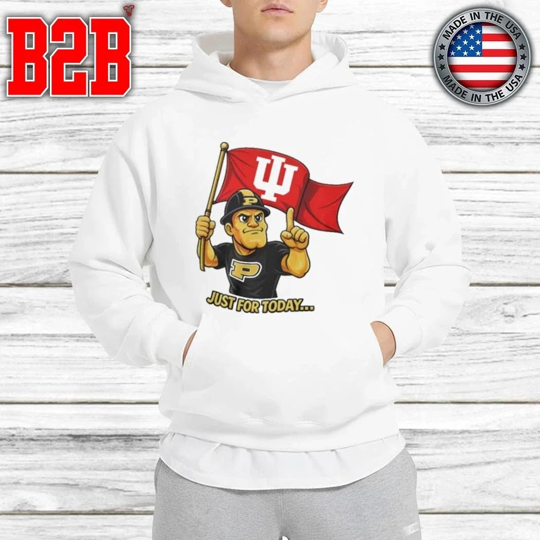 Just For Today Purdue Pete With Flag Indiana Hoosier Shirt Unisex