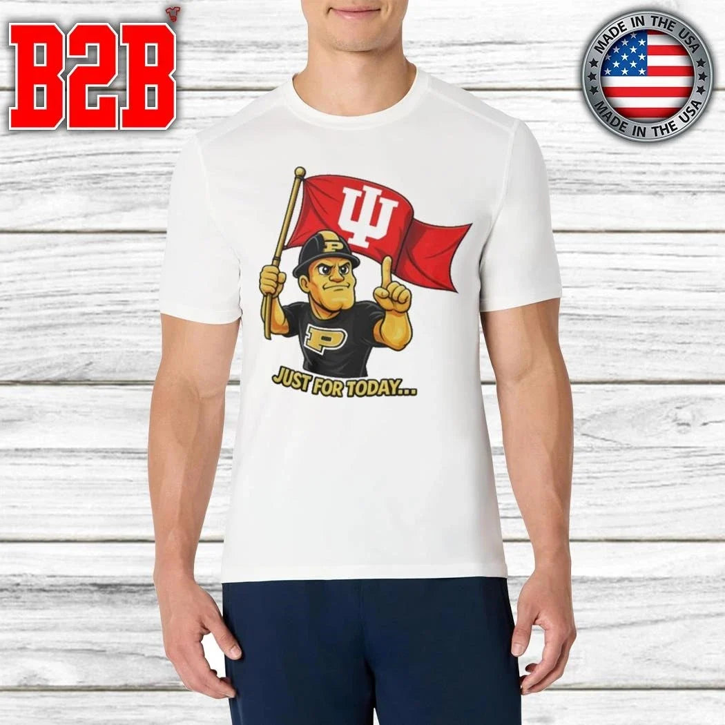 Just For Today Purdue Pete With Flag Indiana Hoosier Shirt Unisex