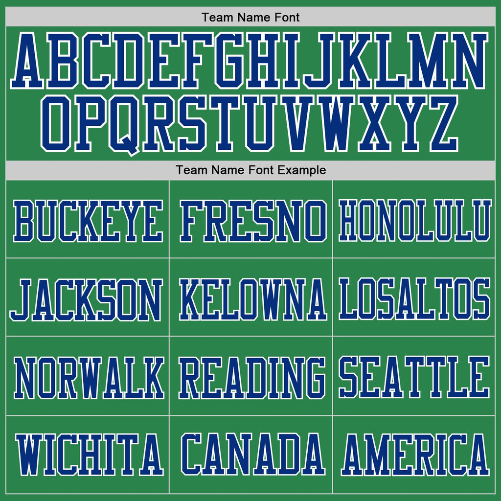 Custom Grass Green Royal-White Mesh Authentic Football Jersey