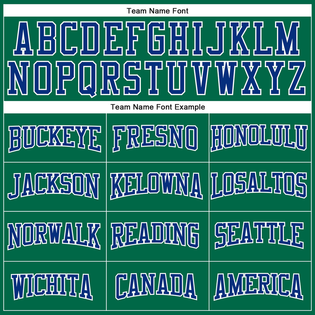 Custom Kelly Green Royal-White Authentic Football Jersey