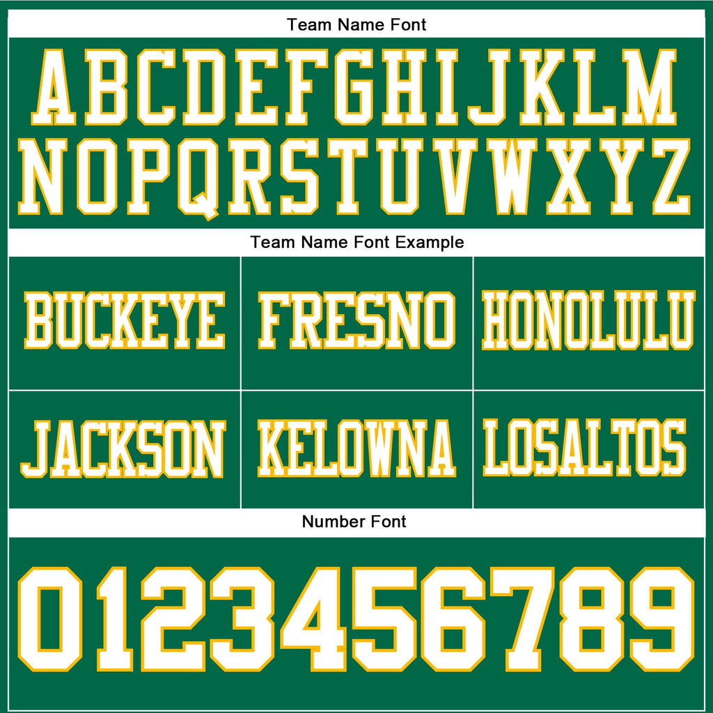 Custom Kelly Green White-Gold Authentic Football Jersey