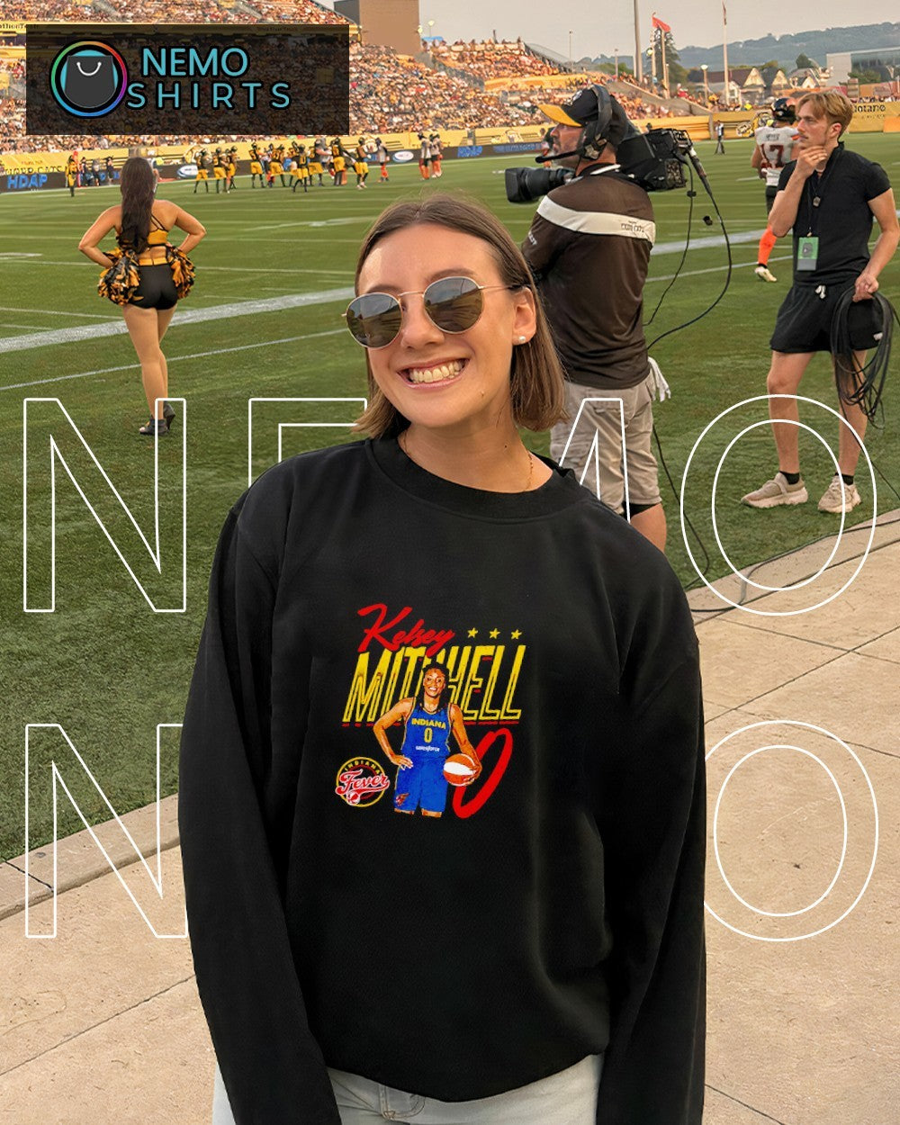 Kelsey Mitchell Indiana Fever player pose shirt
