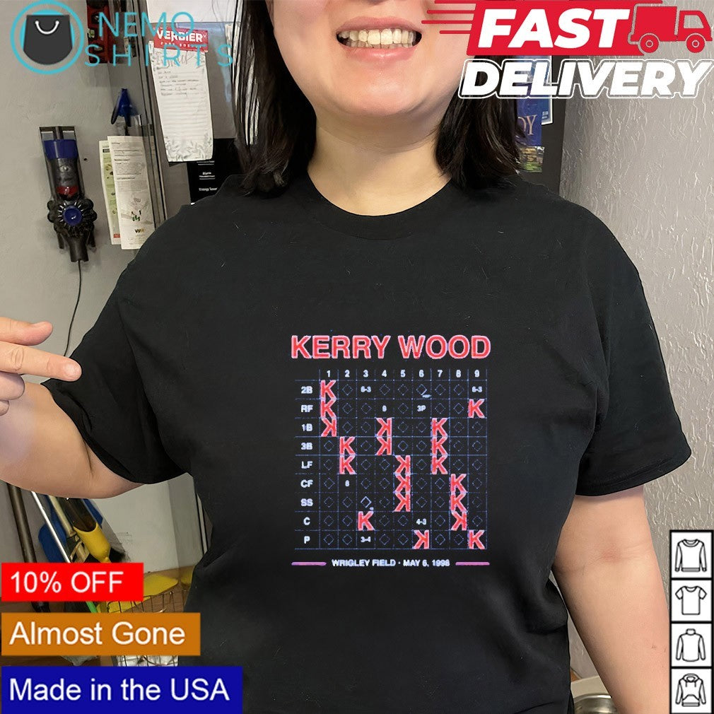 Kerry Wood Chicago Cubs 20 strikeout scorecard shirt