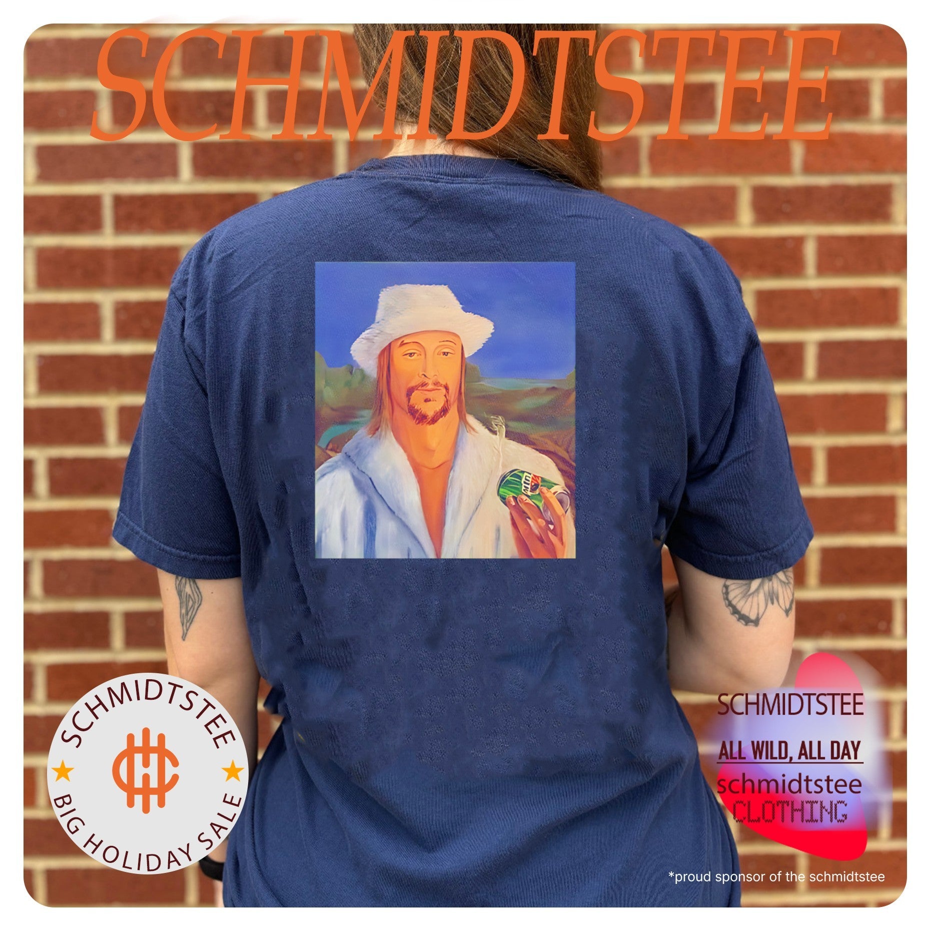 Kid Rock drinking Mountain Dew illustration shirt