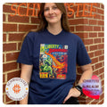 Liberty vs Ragnaroar the torch still burns comic cover style shirt