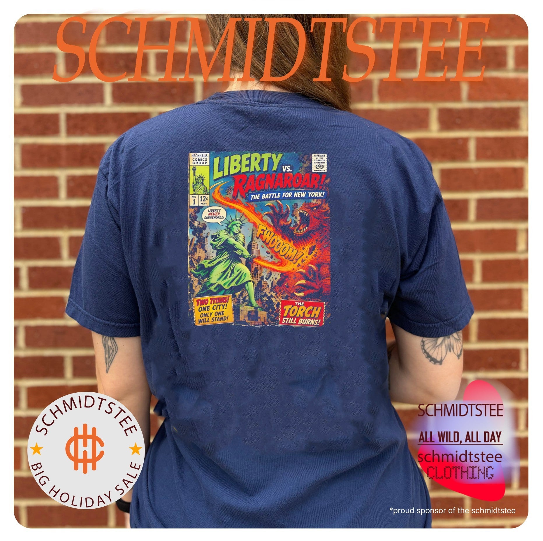 Liberty vs Ragnaroar the torch still burns comic cover style shirt