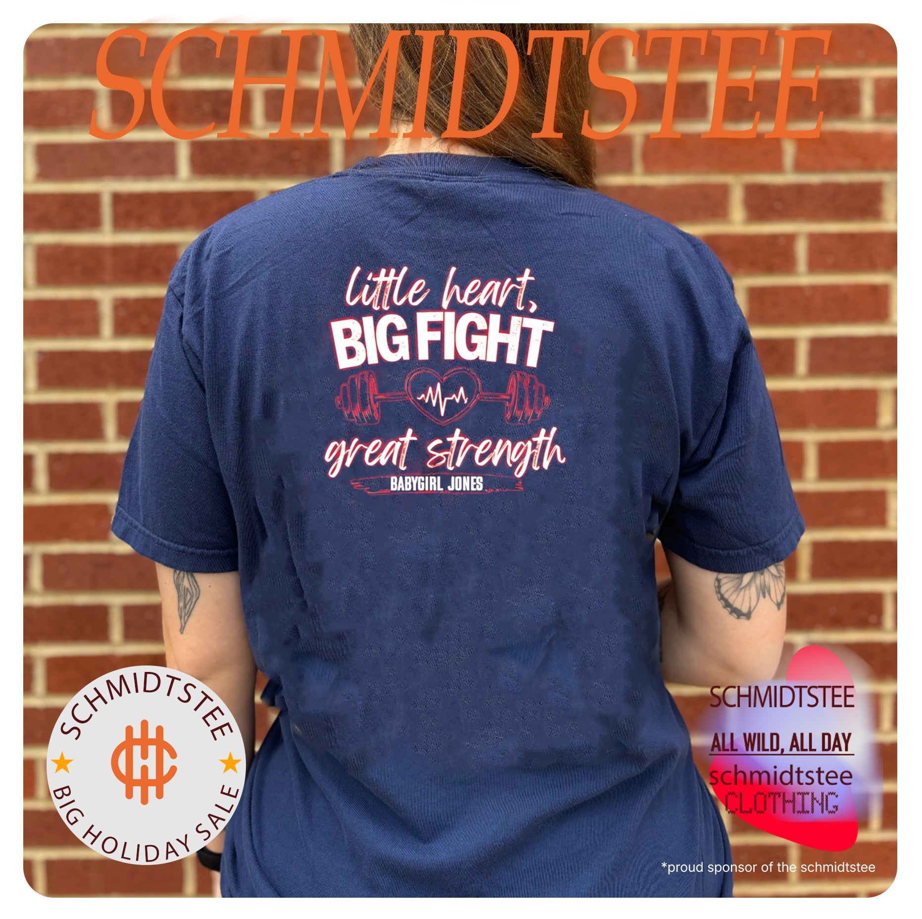 Little heart big fight great strength Babygirl Jones shirt
