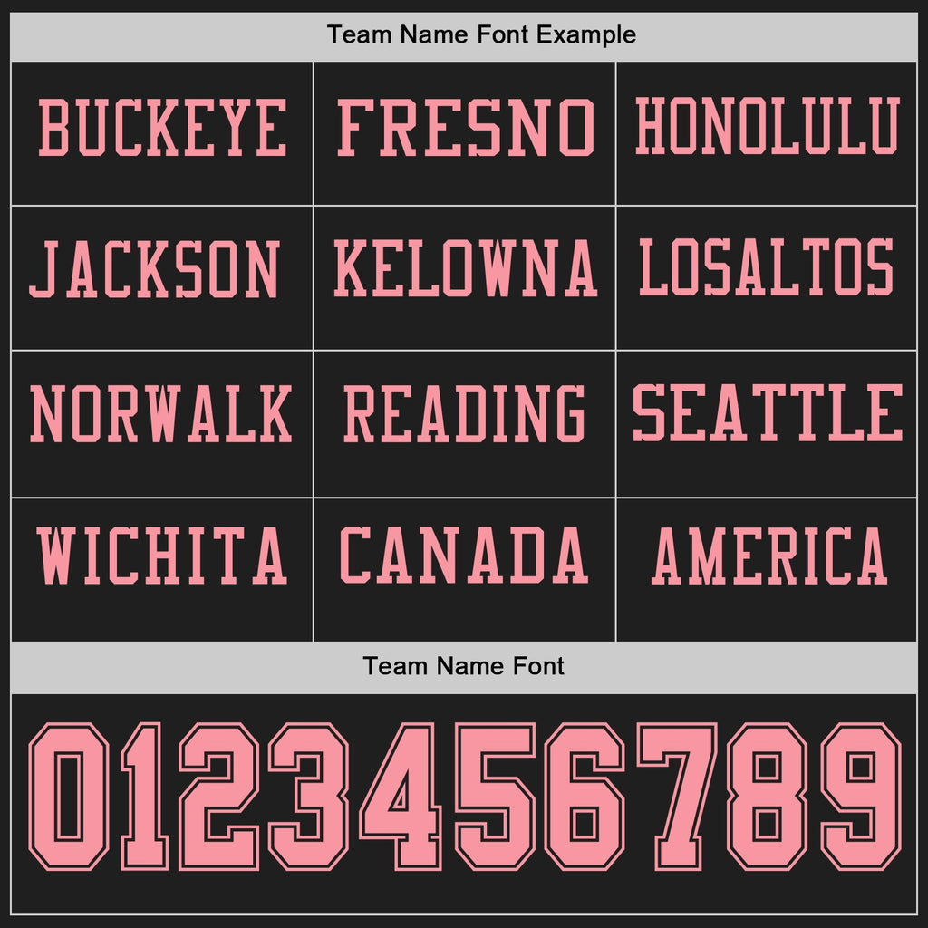 Custom Black Medium Pink Long Sleeve Authentic Football Jersey