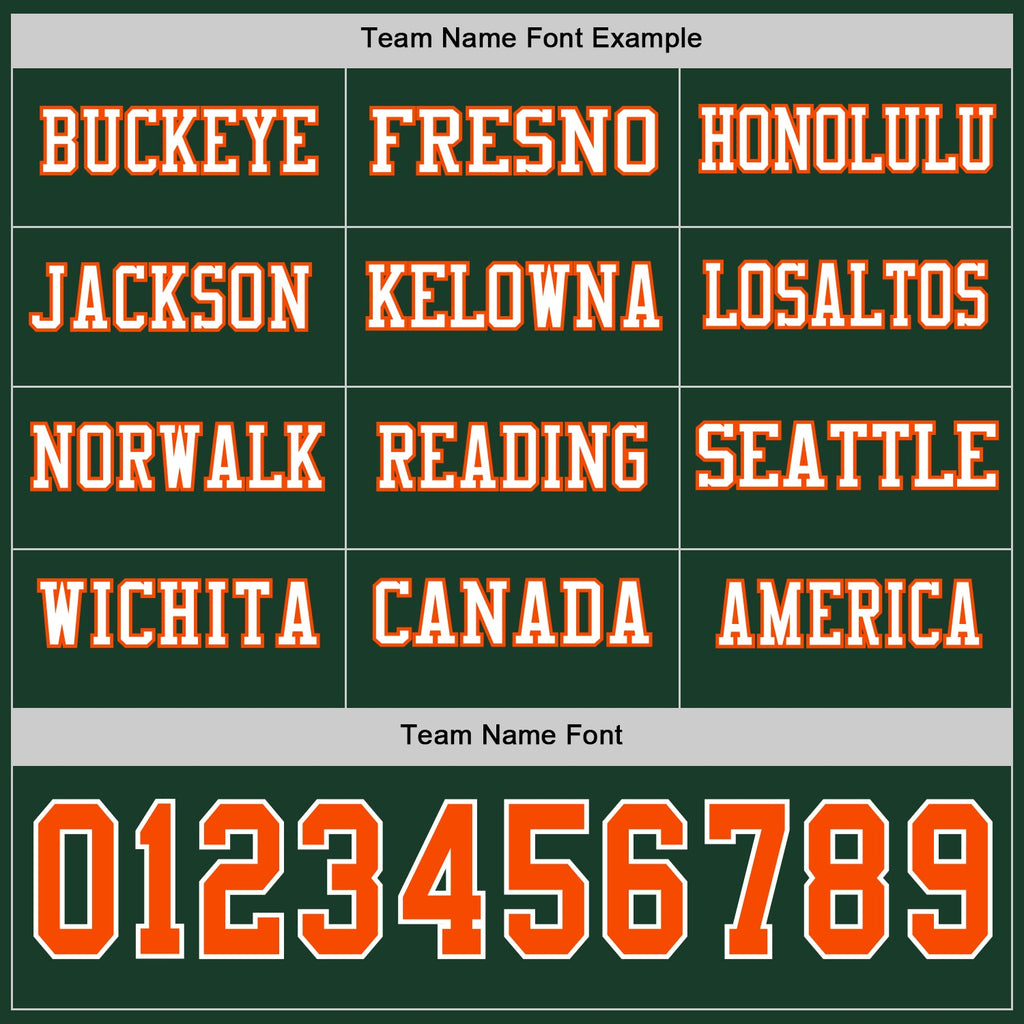 Custom Green Orange-White Long Sleeve Authentic Football Jersey