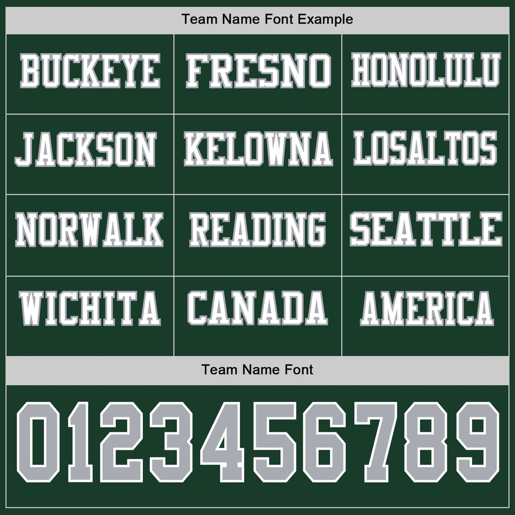 Custom Green Gray-White Long Sleeve Authentic Football Jersey
