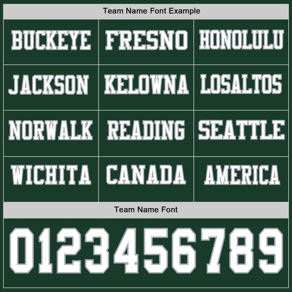 Custom Green White-Gray Long Sleeve Authentic Football Jersey