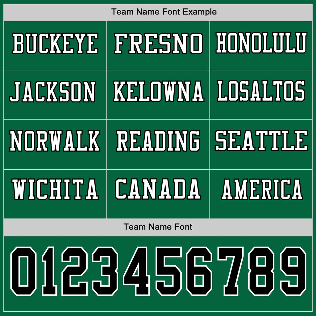 Custom Kelly Green Black-White Long Sleeve Authentic Football Jersey