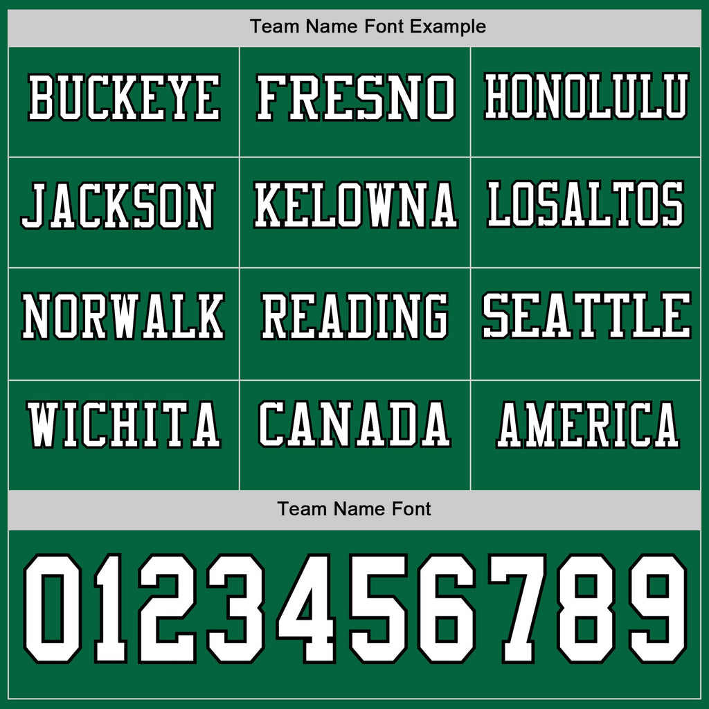 Custom Kelly Green White-Black Long Sleeve Authentic Football Jersey