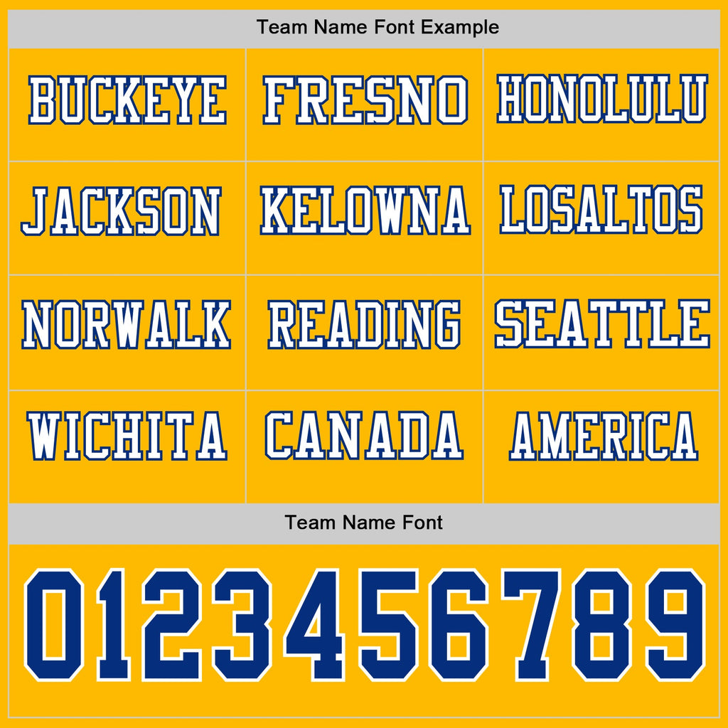 Custom Gold Royal-White Long Sleeve Authentic Football Jersey