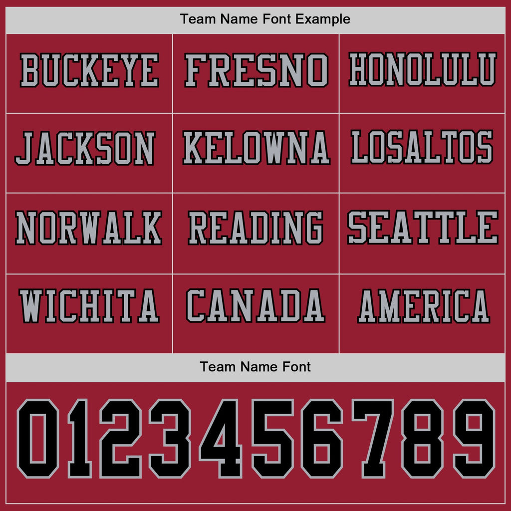Custom Cardinal Black-Gray Long Sleeve Authentic Football Jersey