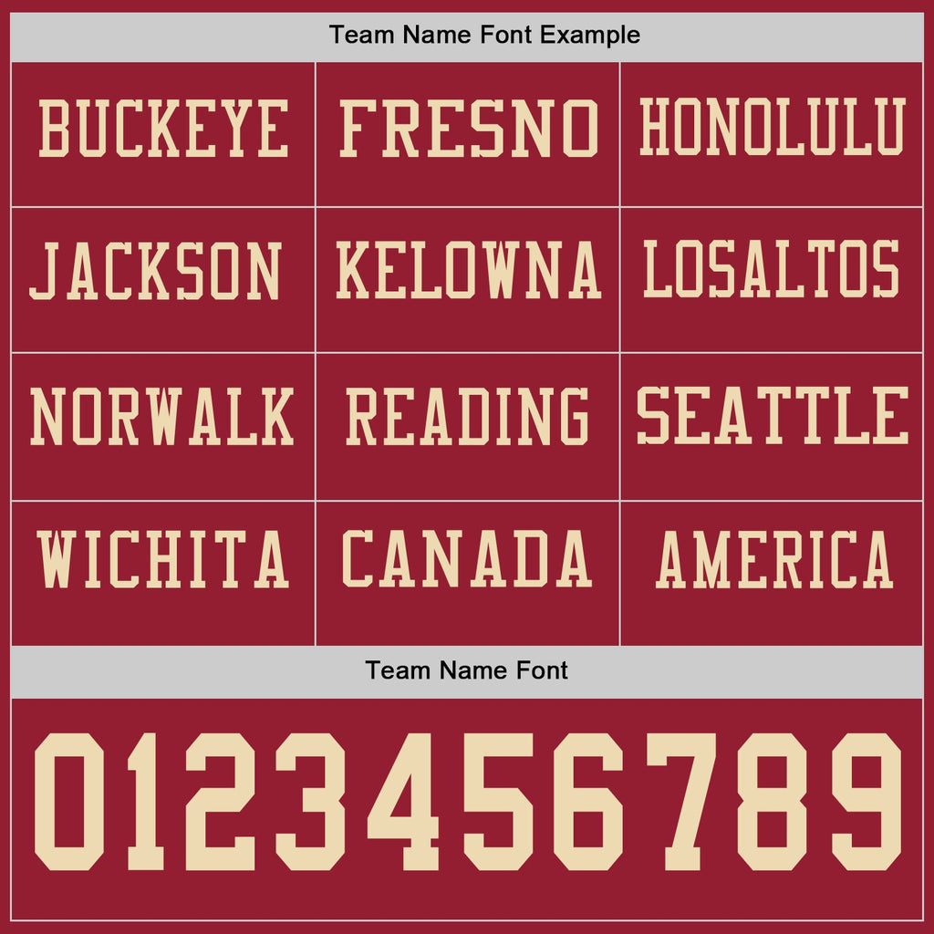 Custom Cardinal Cream Long Sleeve Authentic Football Jersey