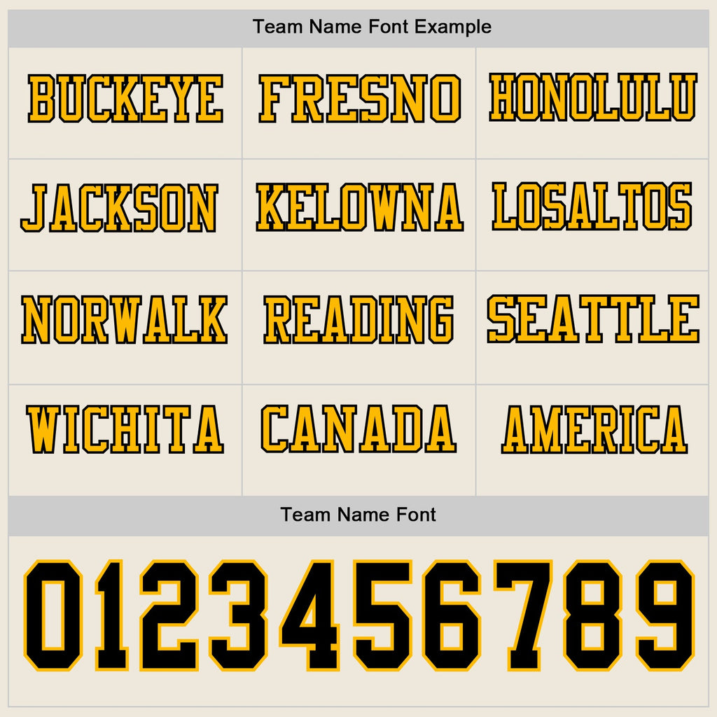 Custom Cream Black-Gold Long Sleeve Authentic Football Jersey