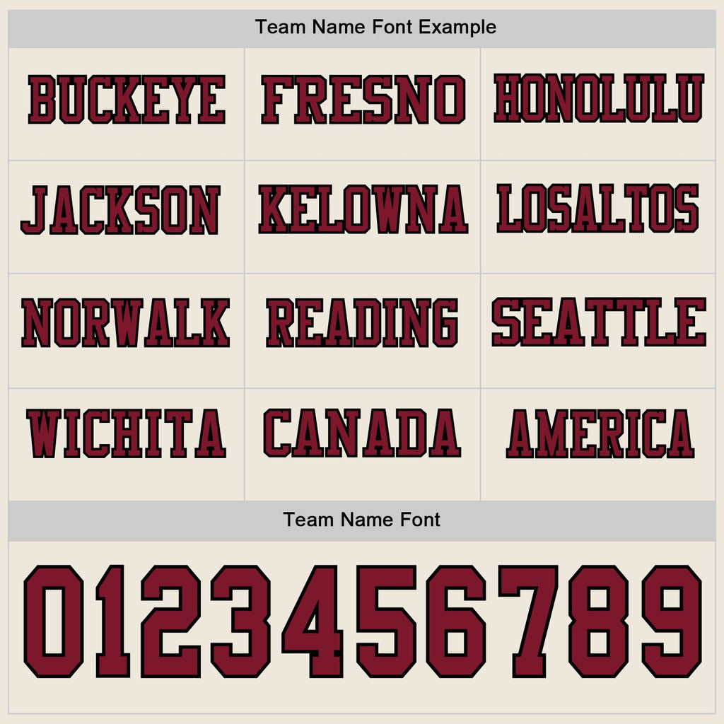 Custom Cream Crimson-Black Long Sleeve Authentic Football Jersey