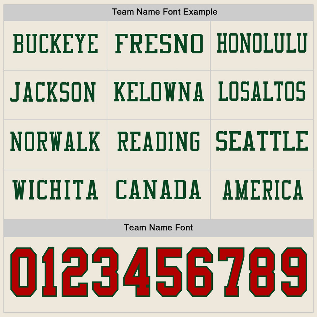 Custom Cream Red-Green Long Sleeve Authentic Football Jersey